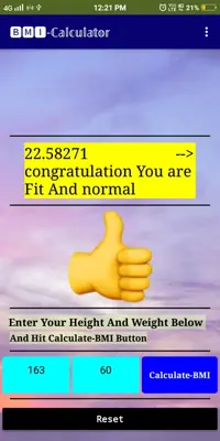 BMI-Calculator | Body mass Index Calculator For fr android App screenshot 3